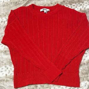DKNYC Women's Red Crewneck Sweater